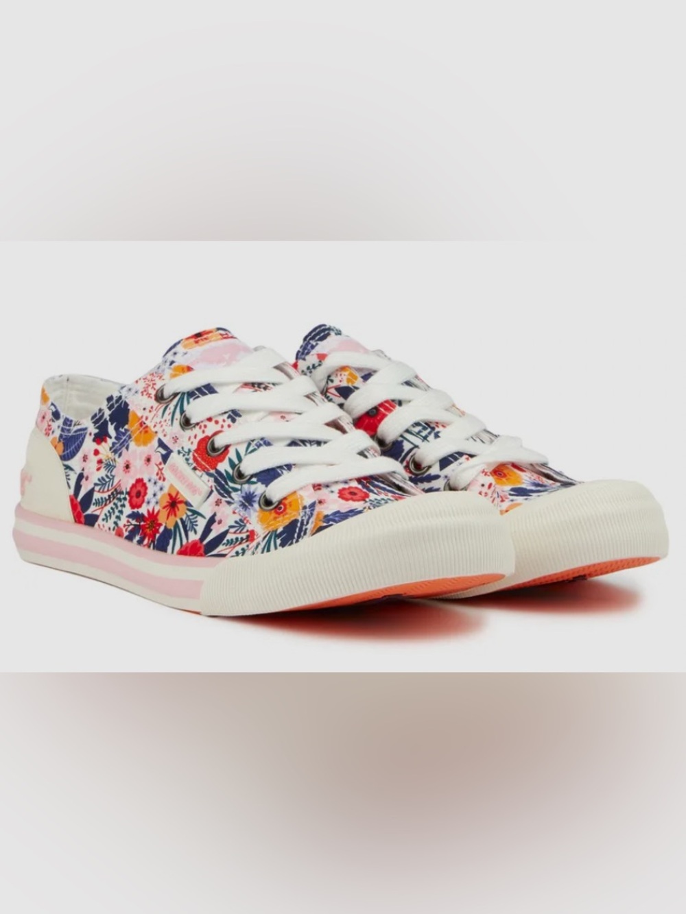 Rocket Dog Floral Low-Top Sneakers in White, Pink, Blue, Orange